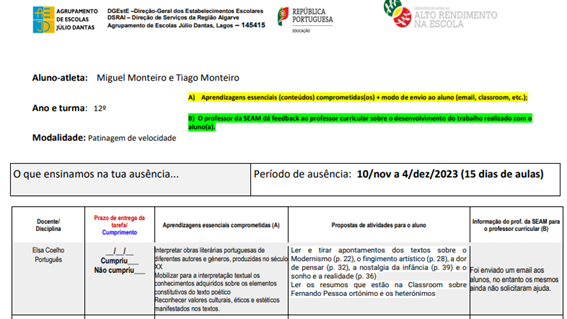 Screenshot de documento de articulação