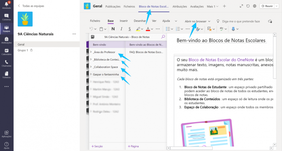 Criar um Bloco de Notas Escolar no OneNote - Suporte da Microsoft