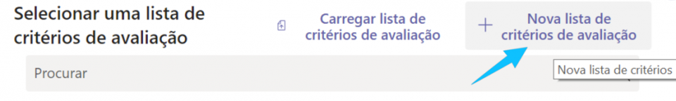 ecrã para adicionar uma escala Aceite/Não aceite